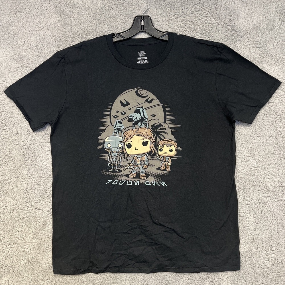 Pop Tees Funko Star Wars T Shirt Adult L Black Rogue One #108 Short Sleeve Tee